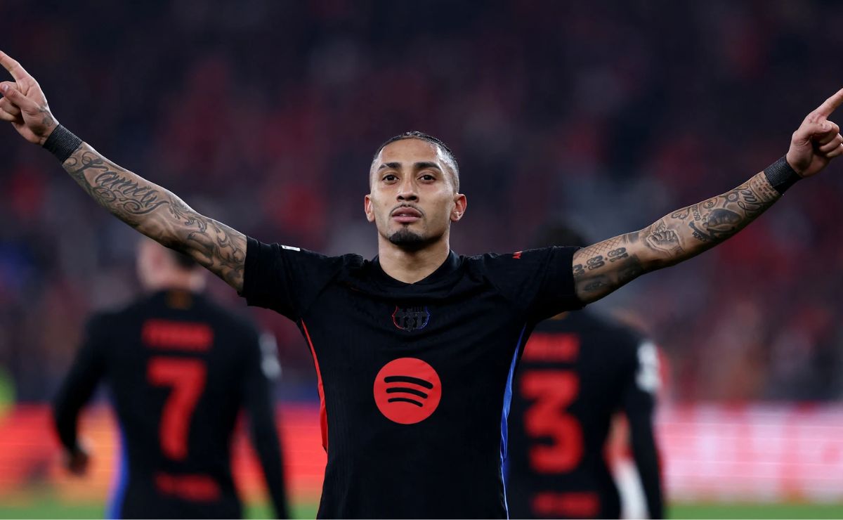 Raphinha le dio la victoria al Barcelona en Champions League