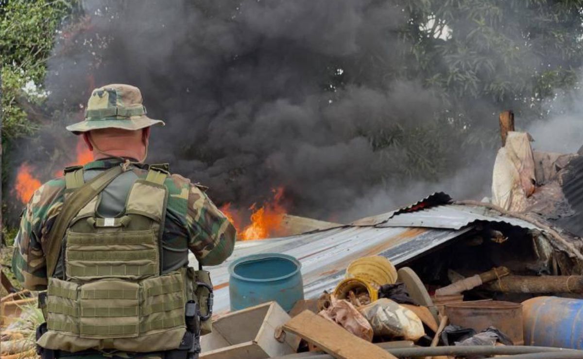 FANB destruye campamento de minería ilegal