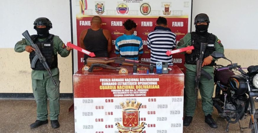 GNB captura a tres sujeto de la banda "El Negro Mosqueda"